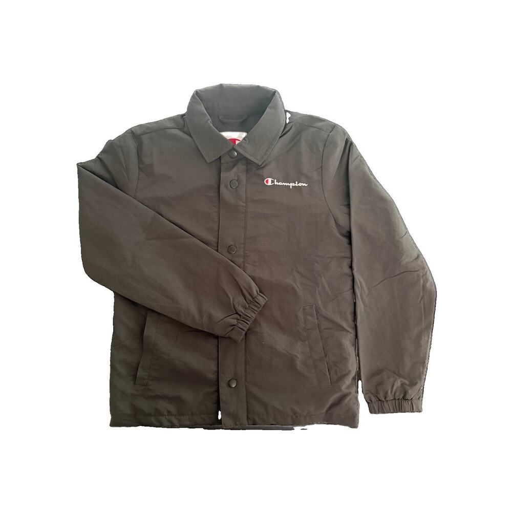 Champion Youth Boys Coach’s Nylon Jacket Iron Grey Size M 10/12 NWT Fleece Lined